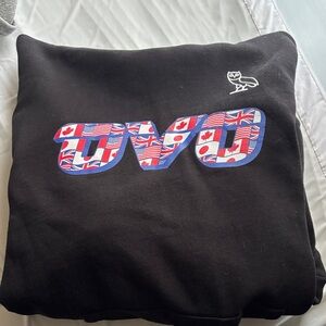 OVO Black Sweatshirt with International Flag Design unisex